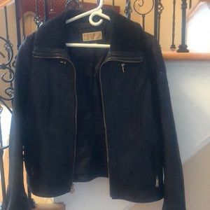 Leather jacket gold hardware Michael Kors sz l
